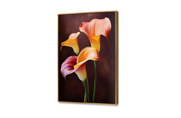 تابلوه - زهور لي لي SA27220 كل التابلوهات المودرن, ورود - زهور - نباتات احمر - نبيتى, اصفر, الوان داكنة, برتقالى الوان زيتية - اكريليك, لوحات فنية, مودرن غرفة الاستقبال, غرفة النوم, مدخل المنزل, مكاتب – شركات - اعمال فصل الربيع بالطول, ببرواز, برواز ذهبى, مستطيل