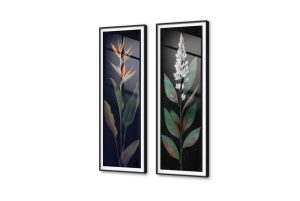 تابلوهات مودرن - نباتات SA27635 كل التابلوهات المودرن اخضر - زيتى, اسود, اللون الواحد, الوان داكنة بسيط و هادئ, لوحات فنية غرفة الاستقبال, غرفة المعيشة, مدخل المنزل, مكاتب – شركات - اعمال اكريليك, بالطول, ببرواز, برواز SF9, برواز اسود, مستطيل