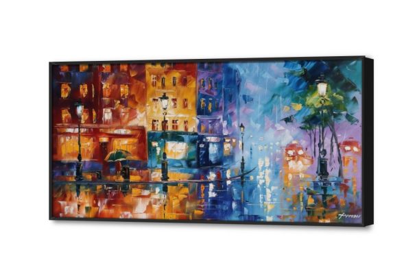 لوحة رومانسية SA27141 كل التابلوهات المودرن, اماكن و مدن و مباني ازرق - تركواز, متعدد الالوان الوان مائية, لوحات فنية, مودرن غرفة الاستقبال, غرفة المعيشة, غرفة النوم, مكاتب – شركات - اعمال بالعرض, ببرواز, برواز اسود, مستطيل