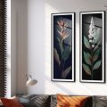 تابلوهات مودرن - نباتات SA27635 كل التابلوهات المودرن اخضر - زيتى, اسود, اللون الواحد, الوان داكنة بسيط و هادئ, لوحات فنية غرفة الاستقبال, غرفة المعيشة, مدخل المنزل, مكاتب – شركات - اعمال اكريليك, بالطول, ببرواز, برواز SF9, برواز اسود, مستطيل