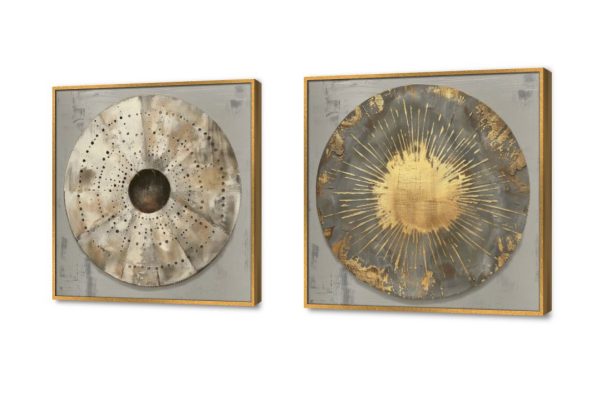 تابلوهات مودرن - ذهبي SA28059 كل التابلوهات المودرن, اشكال هندسية و زخارف بنى - بيج, فضى – ذهبى اشكال هندسية و زخارف, تماثل - سيميترى, دوائر, لوحات فنية غرفة الاستقبال, غرفة المعيشة, مدخل المنزل, مكاتب – شركات - اعمال ببرواز, برواز ذهبى, مربع