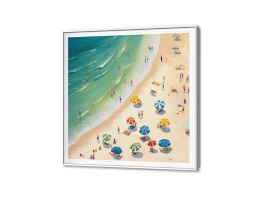 لوحات - شواطئ ومصايف SA28094 كل التابلوهات المودرن, شاطئ البحر, بحار و شواطئ و مراكب متعدد الالوان الوان زيتية - اكريليك, لوحات فنية, مودرن غرفة المعيشة, مكاتب – شركات - اعمال اجازة الصيف ببرواز, برواز SF9, برواز ابيض, مربع