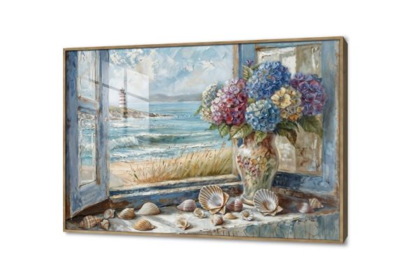 تابلوهات مودن - فازة ورود SA28157 كل التابلوهات المودرن, نوافذ, اماكن و مدن و مباني ازرق - تركواز, رمادى الوان زيتية - اكريليك, دول البحر المتوسط, كلاسيك – نيو كلاسيك, لوحات فنية غرفة الاستقبال, غرفة المعيشة, مدخل المنزل اكريليك, بالعرض, ببرواز, برواز خشبى, مستطيل