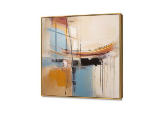 تابلوهات مودرن - تجريدي SA28121 كل التابلوهات المودرن, تجريدي ازرق - تركواز, برتقالى, بنى - بيج الوان زيتية - اكريليك, لوحات فنية, مودرن غرفة الاستقبال, غرفة المعيشة, مدخل المنزل, مكاتب – شركات - اعمال اكريليك, ببرواز, برواز ذهبى, مربع