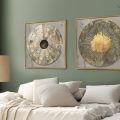 تابلوهات مودرن - ذهبي SA28059 كل التابلوهات المودرن, اشكال هندسية و زخارف بنى - بيج, فضى – ذهبى اشكال هندسية و زخارف, تماثل - سيميترى, دوائر, لوحات فنية غرفة الاستقبال, غرفة المعيشة, مدخل المنزل, مكاتب – شركات - اعمال ببرواز, برواز ذهبى, مربع