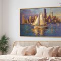 لوحات فنية - مركب شراعي SA27778 كل التابلوهات المودرن, قوارب و مراكب, لوحات مدن على البحر, بحار و شواطئ و مراكب, اماكن و مدن و مباني ابيض - اوف وايت, ازرق - تركواز, بنى - بيج الوان زيتية - اكريليك, كلاسيك – نيو كلاسيك, لوحات فنية غرفة الاستقبال, غرفة المعيشة, مدخل المنزل, مكاتب – شركات - اعمال اجازة الصيف بالعرض, ببرواز, برواز ذهبى, مستطيل