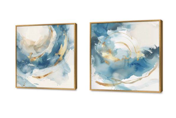تابلوهات تجريدي أزرق SA29681 كل التابلوهات المودرن, تجريدي ابيض - اوف وايت, ازرق - تركواز, فضى – ذهبى الوان مائية, لوحات فنية غرفة الاستقبال, غرفة المعيشة, غرفة النوم, مدخل المنزل, مكاتب – شركات - اعمال بالعرض, ببرواز, برواز ذهبى, مستطيل