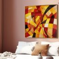 لوحات مودرن زخارف وأشكال SA30811 كل التابلوهات المودرن, اشكال هندسية و زخارف ابيض - اوف وايت, احمر - نبيتى, اصفر, بنى - بيج اشكال هندسية و زخارف, ديجيتال آرت, لوحات فنية غرفة الاستقبال, غرفة المعيشة, مدخل المنزل, مكاتب – شركات - اعمال ببرواز, برواز ذهبى, مربع