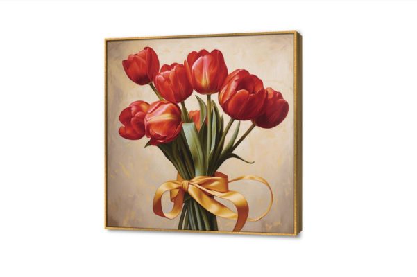 تابلوهات مودرن - ورود حمراء SA31453 كل التابلوهات المودرن, ورود - زهور - نباتات احمر - نبيتى, اخضر - زيتى الوان زيتية - اكريليك, لوحات فنية, مودرن غرفة الاستقبال, غرفة المعيشة, مدخل المنزل, مكاتب – شركات - اعمال فصل الربيع ببرواز, برواز ذهبى, مربع