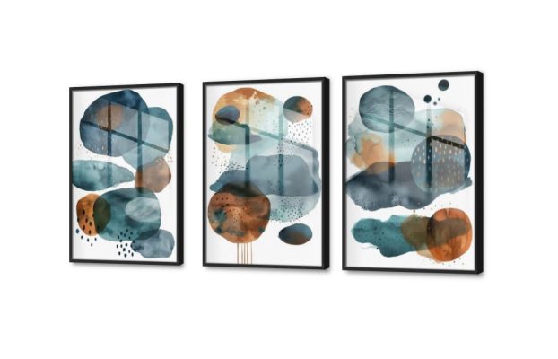 تابلوهات - أشكال هندسية SA30915 كل التابلوهات المودرن, اشكال هندسية و زخارف اخضر - زيتى, برتقالى اشكال هندسية و زخارف, الوان مائية, بوهو ستايل, مودرن غرفة الاستقبال, غرفة المعيشة, مدخل المنزل, مكاتب – شركات - اعمال اكريليك, بالعرض, ببرواز, برواز اسود, مستطيل