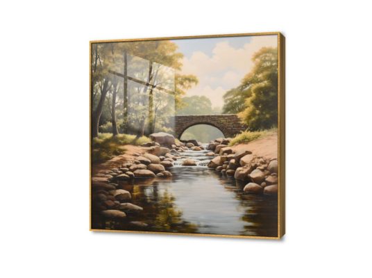 تابلوه مودرن جسر SA31186 كل التابلوهات المودرن, غابات, مناظر طبيعية اخضر - زيتى, بنى - بيج الوان زيتية - اكريليك, لوحات فنية, مودرن غرفة الاستقبال, غرفة المعيشة, مدخل المنزل, مكاتب – شركات - اعمال اكريليك, ببرواز, برواز ذهبى, مربع