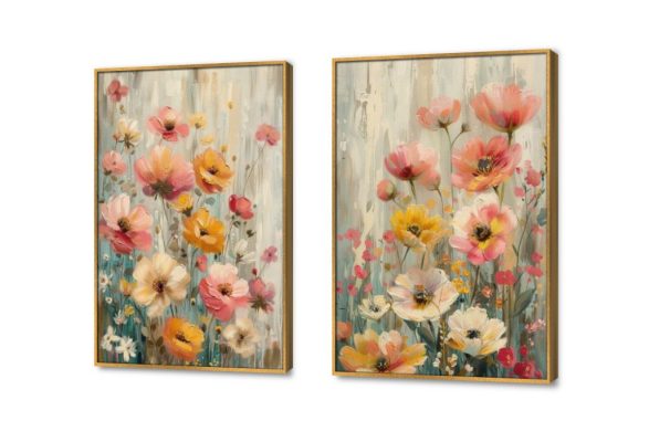 تابلوهات مودرن - ورود SA31176 كل التابلوهات المودرن, ورود - زهور - نباتات اصفر, برتقالى, بينك – فوشيا الوان زيتية - اكريليك, لوحات فنية, مودرن غرفة الاستقبال, غرفة المعيشة, مدخل المنزل, مكاتب – شركات - اعمال فصل الربيع بالطول, ببرواز, برواز ذهبى, مستطيل