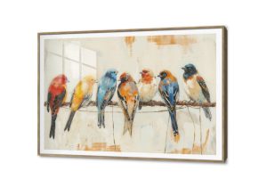 لوحة مودرن - عصافير SA32043 كل التابلوهات المودرن, طيور, حيوانات و طيور متعدد الالوان الوان زيتية - اكريليك, عتيق - فينتاج, لوحات فنية غرفة الاستقبال, غرفة المعيشة, مدخل المنزل, مكاتب – شركات - اعمال اكريليك, بالعرض, ببرواز, برواز SF9, برواز خشبى, مستطيل