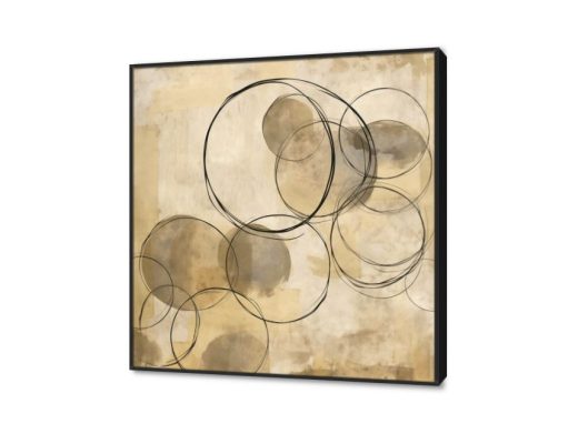 لوحة فنية - دوائر SA32030 كل التابلوهات المودرن, اشكال هندسية و زخارف اسود, بنى - بيج اشكال هندسية و زخارف, الوان زيتية - اكريليك, دوائر, لوحات فنية غرفة المعيشة, مدخل المنزل, مكاتب – شركات - اعمال ببرواز, برواز اسود, مربع