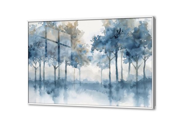 تابلوه مودرن - غابة زرقاء SA31737 كل التابلوهات المودرن, غابات, مناظر طبيعية ابيض - اوف وايت, ازرق - تركواز الوان مائية, تماثل - سيميترى, لوحات فنية, مودرن غرفة الاستقبال, غرفة المعيشة, مدخل المنزل, مكاتب – شركات - اعمال شتاء و ثلوج اكريليك, بالعرض, ببرواز, برواز ابيض, مستطيل