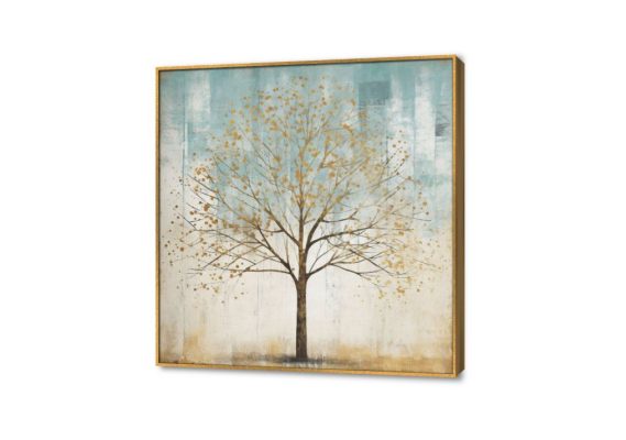 تابلوه مودرن شجرة SA32291 كل التابلوهات المودرن, اشجار, مناظر طبيعية ابيض - اوف وايت, ازرق - تركواز, فضى – ذهبى الوان زيتية - اكريليك, لوحات فنية, مودرن غرفة الاستقبال, غرفة المعيشة, مدخل المنزل, مكاتب – شركات - اعمال فصل الخريف ببرواز, برواز ذهبى, مربع