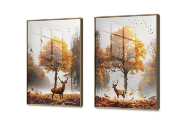 تابلوهات – مناظر طبيعية SA34009 كل التابلوهات المودرن, اشجار, غزلان, حيوانات و طيور, مناظر طبيعية اصفر, برتقالى, بنى - بيج تماثل - سيميترى, ديجيتال آرت, صور فوتوغرافية, مودرن غرفة الاستقبال, غرفة المعيشة فصل الخريف اكريليك, بالعرض, ببرواز, برواز خشبى, مستطيل