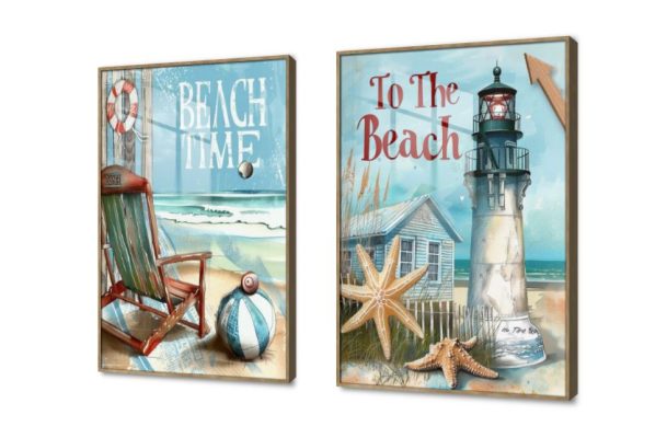 لوحات - أجواء صيفية SA33970 كل التابلوهات المودرن, شاطئ البحر, بحار و شواطئ و مراكب ابيض - اوف وايت, ازرق - تركواز الوان مائية, لوحات فنية, مودرن غرفة المعيشة, غرفه الغسيل - التويليت اجازة الصيف اكريليك, بالطول, ببرواز, برواز خشبى, مستطيل