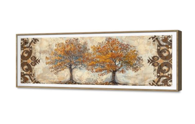 ديكورات حوائط - أشجار ذهبية SA33990 كل التابلوهات المودرن, اشجار, مناظر طبيعية بنى - بيج, فضى – ذهبى الوان زيتية - اكريليك, عتيق - فينتاج, لوحات فنية, مودرن غرفة الاستقبال, غرفة المعيشة, غرفة النوم, مكاتب – شركات - اعمال بالعرض, ببرواز, برواز SF9, برواز خشبى, مستطيل