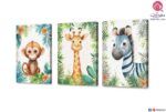 لوحات مودرن للأطفال SA33593 قطط و كلاب ابيض - اوف وايت لوحات فنية غرفة اطفال