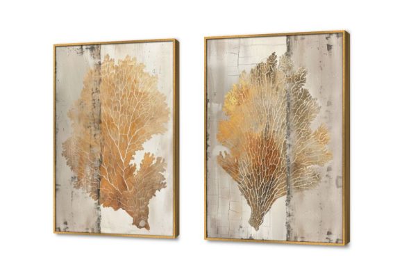 تابلوهات مودرن - شعب مرجانية SA34236 كل التابلوهات المودرن, اوراق شجر - نباتات, ورود - زهور - نباتات بنى - بيج, فضى – ذهبى الوان زيتية - اكريليك, عتيق - فينتاج, لوحات فنية, مودرن غرفة الاستقبال, غرفة المعيشة, مدخل المنزل, مكاتب – شركات - اعمال فصل الخريف بالطول, ببرواز, برواز ذهبى, مستطيل