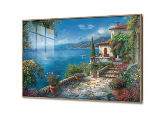 تابلوهات - مناظر طبيعية SA34296 كل التابلوهات المودرن, لوحات مدن على البحر, اماكن و مدن و مباني ابيض - اوف وايت, اخضر - زيتى, ازرق - تركواز الوان زيتية - اكريليك, دول البحر المتوسط, لوحات فنية, مودرن غرفة الاستقبال, غرفة المعيشة, مدخل المنزل, مكاتب – شركات - اعمال اكريليك, بالعرض, ببرواز, برواز خشبى, مستطيل