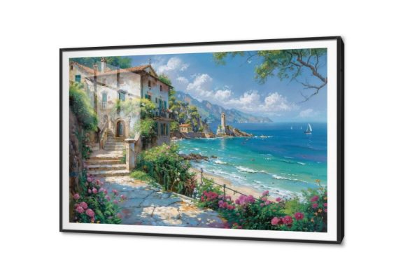 لوحة - مدينة توسكانا SA34328 كل التابلوهات المودرن, شاطئ البحر, لوحات مدن على البحر, بحار و شواطئ و مراكب, اماكن و مدن و مباني ابيض - اوف وايت, اخضر - زيتى, ازرق - تركواز الوان زيتية - اكريليك, دول البحر المتوسط, لوحات فنية, مودرن غرفة الاستقبال, غرفة المعيشة, مدخل المنزل اجازة الصيف اكريليك, بالعرض, ببرواز, برواز SF9, برواز اسود, مستطيل