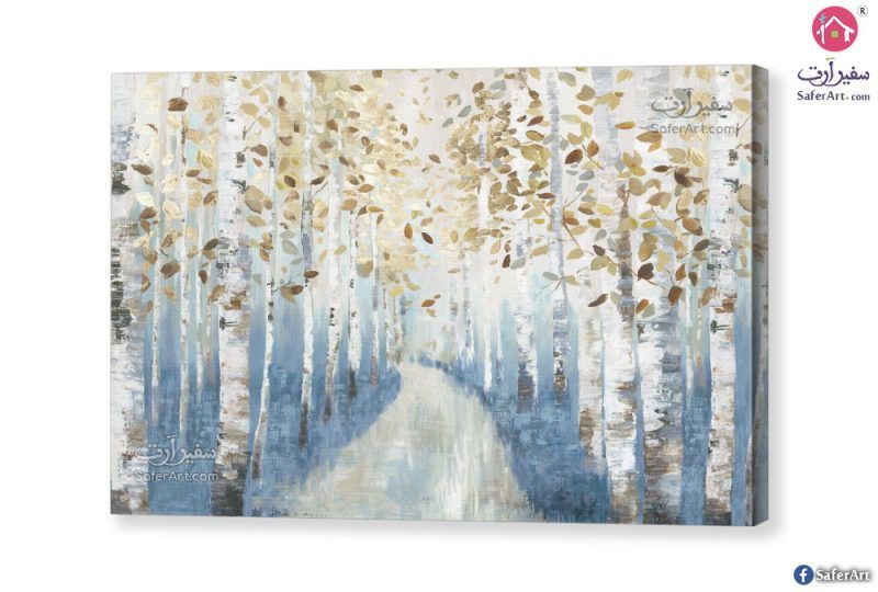 تابلوهات مودرن - غابات SA34892 اشجار - نخيل - غابات ازرق - تركواز لوحات فنية غرفة الاستقبال