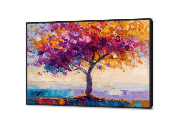 لوحة مودرن - منظر طبيعي SA35806 كل التابلوهات المودرن, اشجار, مناظر طبيعية ابيض - اوف وايت, برتقالى, موف – ارجوانى الوان زيتية - اكريليك, لوحات فنية, مودرن غرفة الاستقبال, غرفة المعيشة, غرفة نوم, مدخل المنزل بالعرض, ببرواز, برواز اسود, مستطيل