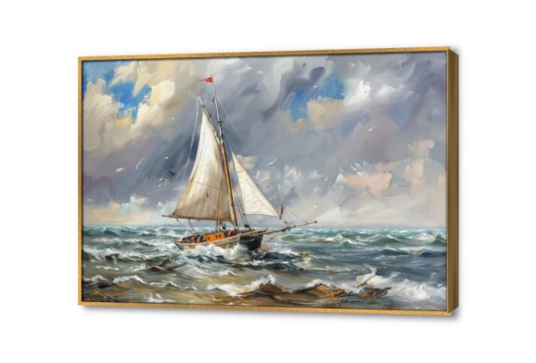 لوحة فنية - سفينة كلاسيكية SA35910 كل التابلوهات المودرن, امواج, قوارب و مراكب, بحار و شواطئ و مراكب ابيض - اوف وايت, ازرق - تركواز, رمادى الوان زيتية - اكريليك, كلاسيك – نيو كلاسيك, لوحات فنية غرفة الاستقبال, غرفة المعيشة, مكاتب – شركات - اعمال اجازة الصيف بالعرض, ببرواز, برواز ذهبى, مستطيل