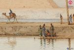 تابلوهات - مصر القديمة SA36023 لوحات مدن على البحر بنى - بيج كلاسيك – نيو كلاسيك غرفة الاستقبال