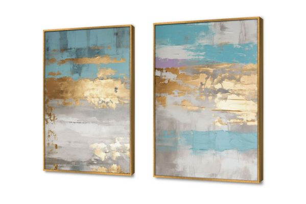 لوحات - رسم تجريدي SA36262 كل التابلوهات المودرن, تجريدي ازرق - تركواز, رمادى, فضى – ذهبى الوان زيتية - اكريليك, لوحات فنية, مودرن غرفة الاستقبال, غرفة المعيشة, مدخل المنزل, مكاتب – شركات - اعمال بالعرض, ببرواز, برواز ذهبى, مستطيل