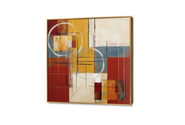 لوحات مودرن - رسم تجريدي SA36495 كل التابلوهات المودرن, تجريدي ابيض - اوف وايت, ازرق - تركواز, برتقالى الوان زيتية - اكريليك, لوحات فنية, مودرن غرفة الاستقبال, غرفة المعيشة, مدخل المنزل, مكاتب – شركات - اعمال ببرواز, برواز ذهبى, مربع