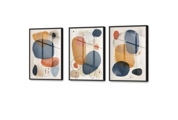 تابلوهات مودرن – بسيــطة SA36819 كل التابلوهات المودرن, تجريدي ابيض - اوف وايت, ازرق - تركواز, برتقالى, بنى - بيج, متعدد الالوان بوهو ستايل, ديجيتال آرت, مودرن غرفة الاستقبال, غرفة المعيشة, غرفة النوم, مدخل المنزل, مكاتب – شركات - اعمال اكريليك, بالطول, بالعرض, ببرواز, برواز اسود, مستطيل