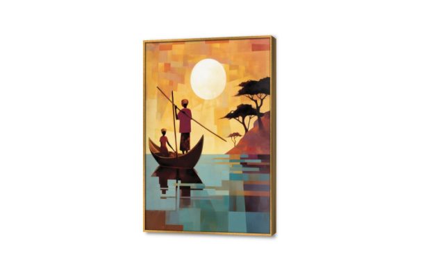 تابلوهات مودرن – إفريقي SA36767 كل التابلوهات المودرن, افريقى, رجال, قوارب و مراكب, بحار و شواطئ و مراكب, شخصيات و وجوه برتقالى, بنى - بيج الفن الافريقى, الوان زيتية - اكريليك, بوهو ستايل, لوحات فنية, مودرن غرفة الاستقبال, غرفة المعيشة, مدخل المنزل, مكاتب – شركات - اعمال بالطول, ببرواز, برواز ذهبى, مستطيل