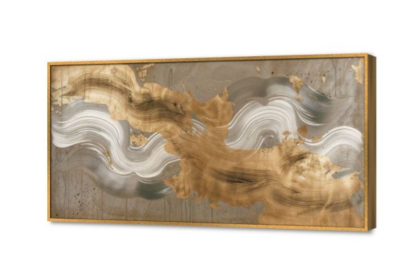 لوحة فنية ذهبي وفضي SA37530 كل التابلوهات المودرن, تجريدي بنى - بيج, فضى – ذهبى ديجيتال آرت, لوحات فنية, مودرن غرفة الاستقبال, غرفة المعيشة, مدخل المنزل, مكاتب – شركات - اعمال بالعرض, ببرواز, برواز ذهبى, مستطيل
