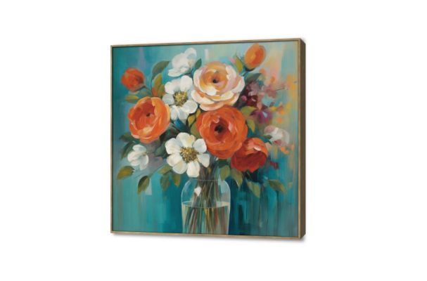 لوحات مودرن - ورود ملونة SA37575 كل التابلوهات المودرن, ورود - زهور - نباتات ابيض - اوف وايت, ازرق - تركواز, برتقالى الوان زيتية - اكريليك, لوحات فنية, مودرن غرفة الاستقبال, غرفة المعيشة, مدخل المنزل, مكاتب – شركات - اعمال فصل الربيع ببرواز, برواز خشبى, مربع