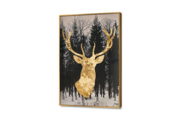 تابلوه مودرن - غزالة SA38366 كل التابلوهات المودرن, غزلان, حيوانات و طيور اسود, الوان داكنة, فضى – ذهبى الستريشن - فيكتور, لوحات فنية, مودرن غرفة الاستقبال, غرفة المعيشة بالطول, ببرواز, برواز ذهبى, مستطيل