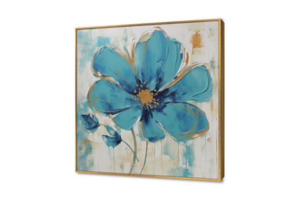 تابلوه ورد أزرق SA38226 كل التابلوهات المودرن, ورود - زهور - نباتات ابيض - اوف وايت, ازرق - تركواز الوان مائية, بسيط و هادئ, لوحات فنية, مودرن غرفة الاستقبال, غرفة المعيشة, مدخل المنزل, مكاتب – شركات - اعمال ببرواز, برواز ذهبى, مربع