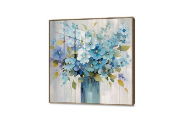 تابلوهات - ورود زرقاء SA38404 كل التابلوهات المودرن, ورود - زهور - نباتات ابيض - اوف وايت, ازرق - تركواز, اللون الواحد الوان زيتية - اكريليك, بسيط و هادئ, لوحات فنية, مودرن غرفة الاستقبال, غرفة المعيشة, غرفة النوم, مدخل المنزل اكريليك, ببرواز, برواز خشبى, مربع