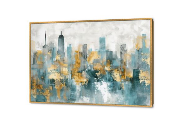 تابلوهات مدن ومباني SA38398 كل التابلوهات المودرن, تجريدي, اماكن و مدن و مباني ازرق - تركواز, رمادى, فضى – ذهبى الوان زيتية - اكريليك, لوحات فنية, مودرن مكاتب – شركات - اعمال بالعرض, ببرواز, برواز ذهبى, مستطيل