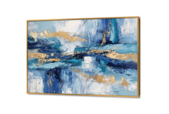 لوحات مودرن تجريدي SA38871 كل التابلوهات المودرن, تجريدي ازرق - تركواز, فضى – ذهبى الوان زيتية - اكريليك, لوحات فنية, مودرن غرفة الاستقبال, غرفة المعيشة, مدخل المنزل, مكاتب – شركات - اعمال بالعرض, ببرواز, برواز ذهبى, مستطيل