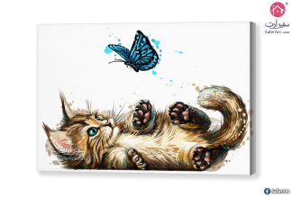 لوحات قطط وفراشات