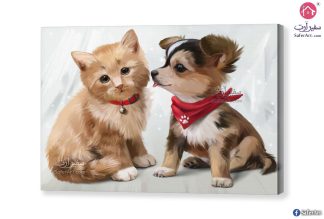 لوحات مودرن قطط وكلاب