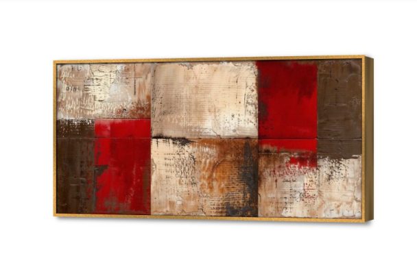 لوحات مودرن تجريدي - بني وأحمر SA41583 كل التابلوهات المودرن, تجريدي احمر - نبيتى, بنى - بيج الوان زيتية - اكريليك, لوحات فنية, مودرن غرفة الاستقبال, غرفة المعيشة, مدخل المنزل, مكاتب – شركات - اعمال مستطيل, بالعرض, ببرواز, برواز ذهبى