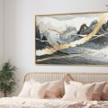 تابلوهات مودرن رسم تجريدي رخامي SA42651 كل التابلوهات المودرن, تجريدي ابيض و اسود, رمادى, فضى – ذهبى الوان مائية, لوحات فنية, مودرن غرفة الاستقبال, غرفة المعيشة, مدخل المنزل, مكاتب – شركات - اعمال بالعرض, ببرواز, برواز ذهبى, مستطيل