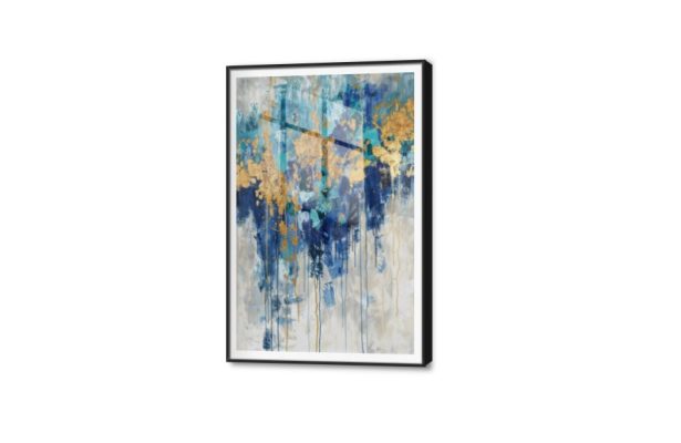 لوحات ديكور تجريدي باللون الأزرق SA44040 كل التابلوهات المودرن, تجريدي ازرق - تركواز, فضى – ذهبى الوان زيتية - اكريليك, لوحات فنية, مودرن غرفة الاستقبال, غرفة المعيشة, مدخل المنزل, مكاتب – شركات - اعمال اكريليك, بالطول, ببرواز, برواز SF9, برواز اسود, مستطيل