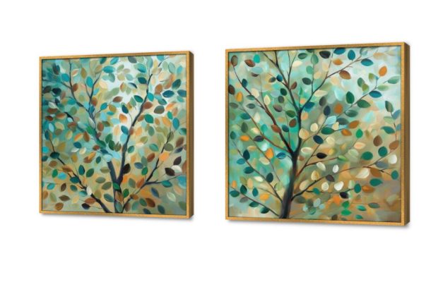 لوحات فنية مودرن أشجار خضراء SA43674 كل التابلوهات المودرن, اوراق شجر - نباتات, ورود - زهور - نباتات اخضر - زيتى, فضى – ذهبى الوان زيتية - اكريليك, لوحات فنية, مودرن غرفة الاستقبال, غرفة المعيشة, مدخل المنزل, مكاتب – شركات - اعمال بالعرض, ببرواز, برواز ذهبى, مستطيل