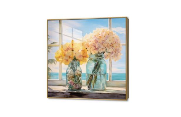 تابلوهات مودرن فازات ورد أصفر وأبيض SA45300 كل التابلوهات المودرن, فازات و اوانى, نوافذ, طبيعه صامتة, اماكن و مدن و مباني ابيض - اوف وايت, ازرق - تركواز, اصفر الوان زيتية - اكريليك, لوحات فنية, مودرن غرفة الاستقبال, غرفة المعيشة, مدخل المنزل اكريليك, ببرواز, برواز ذهبى, مربع