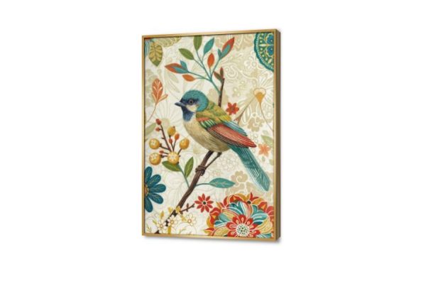 عصفور كناريا على الأغصان تابلوه مودرن SA46648 كل التابلوهات المودرن, طيور, حيوانات و طيور اخضر - زيتى, ازرق - تركواز, برتقالى ديجيتال آرت, لوحات فنية, مودرن غرفة الاستقبال, غرفة المعيشة, مدخل المنزل بالطول, ببرواز, برواز ذهبى, مستطيل